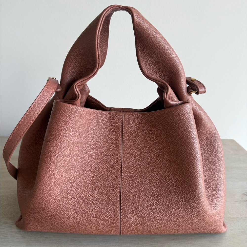 Polene neuf Dusty Rose Leather Shoulder Bag